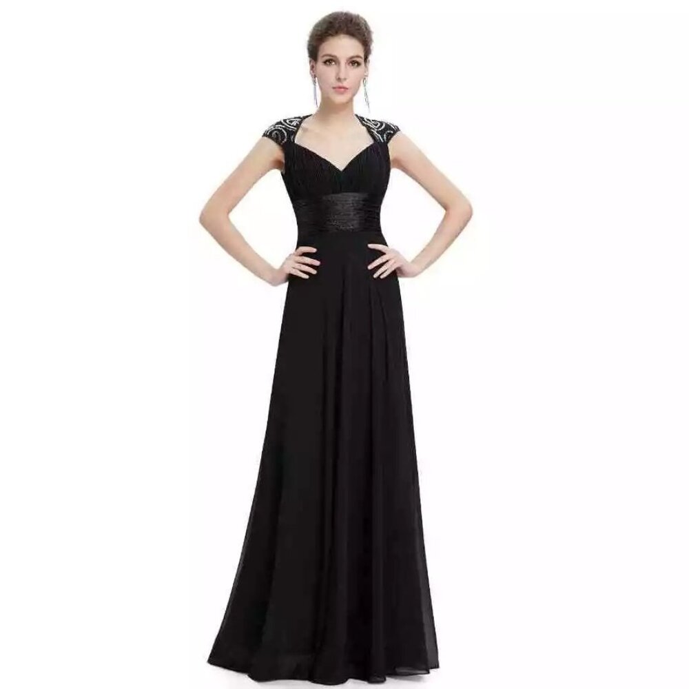 Ever-Pretty‎ Womens Black Sleeveless Evening Gown With Sequin Small New